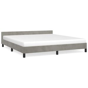 vidaXL Bed Frame without Mattress Light Grey 180x200 cm Super King Velvet