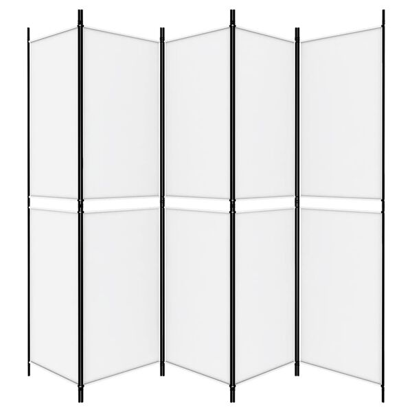 vidaXL 5-Panel Room Divider White 250x200 cm Fabric