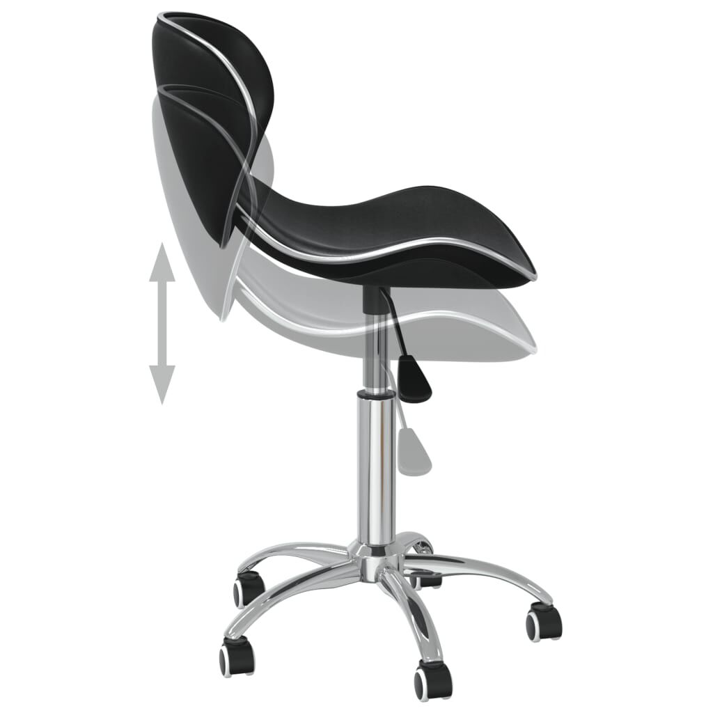 vidaXL Swivel Dining Chairs 6 pcs Black Faux Leather