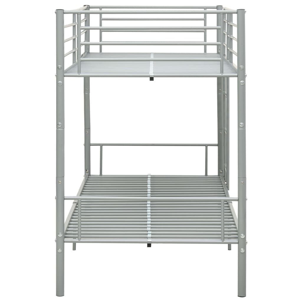 vidaXL Bunk Bed without Mattress Grey Metal 90x200 cm