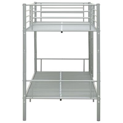 vidaXL Bunk Bed without Mattress Grey Metal 90x200 cm, grey vidaXL Bunk Bed without Mattress Grey Metal 90x200 cm