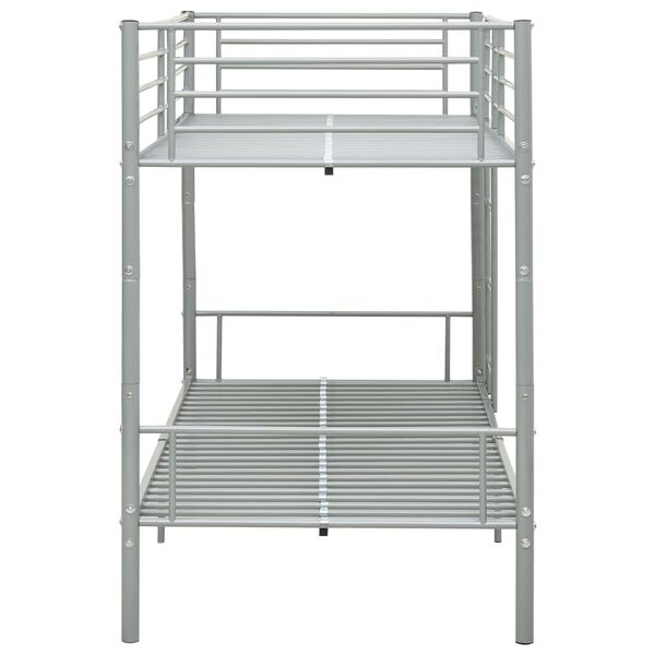vidaXL Bunk Bed without Mattress Grey Metal 90x200 cm