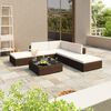 vidaXL 6 Piece Garden Lounge Set with Cushions Poly Rattan Brown