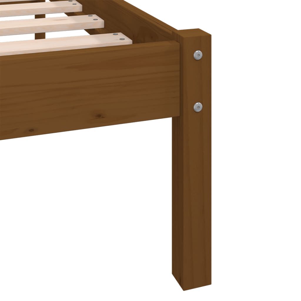 vidaXL Bed Frame without Mattress Honey Brown Solid Wood 90x200 cm