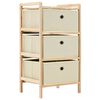 vidaXL Storage Rack with 3 Nonwoven Baskets Cedar Wood Beige