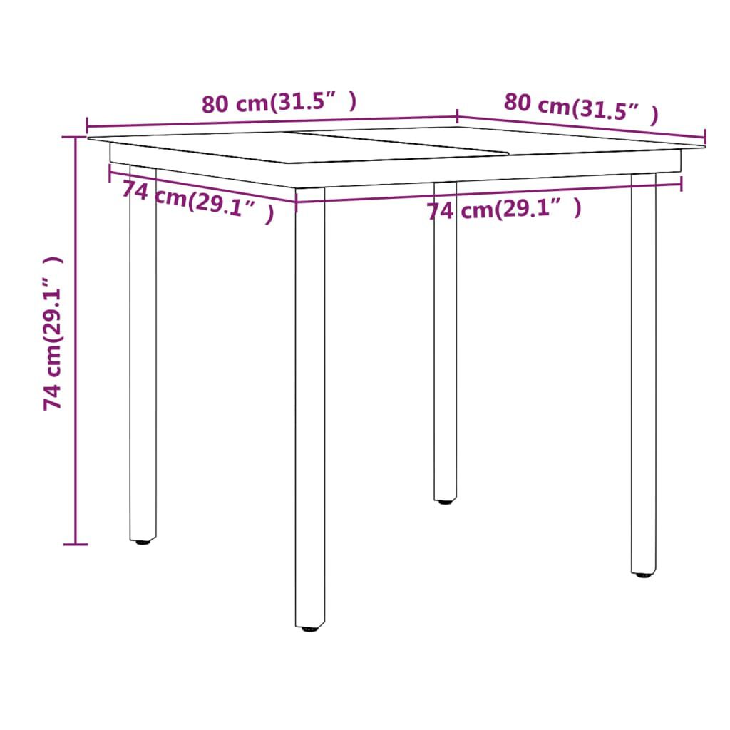 vidaXL 5 Piece Garden Dining Set with Cushions Black