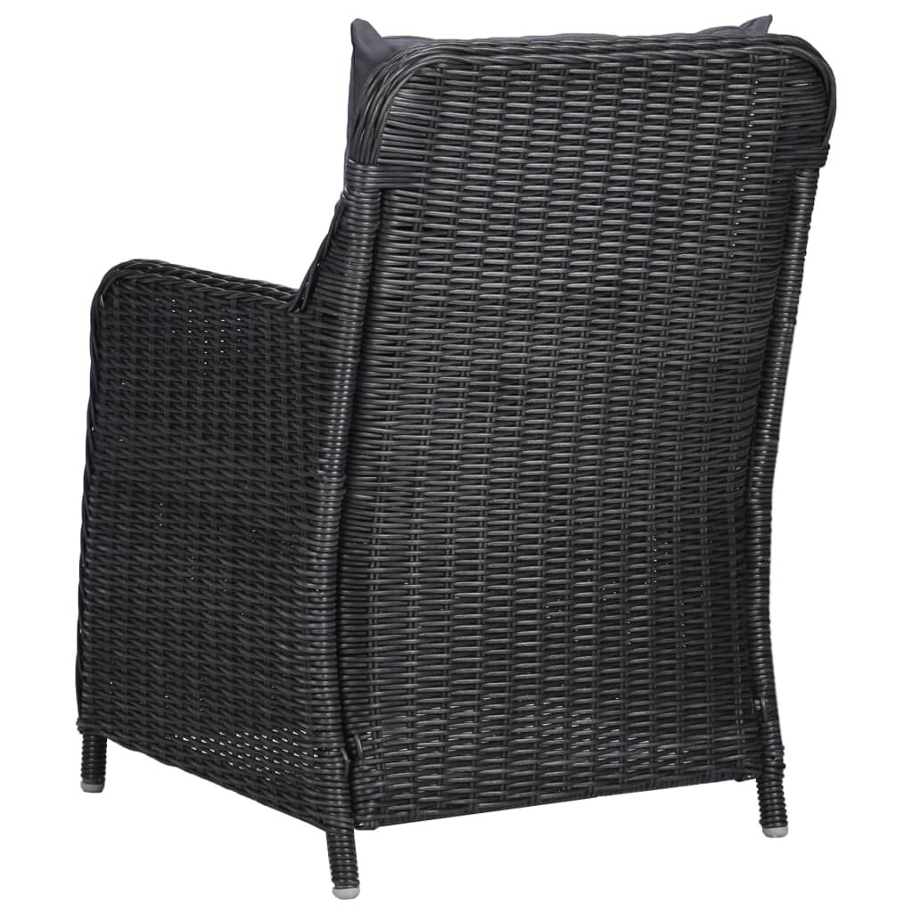 vidaXL 7 Piece Garden Dining Set Black