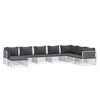 vidaXL 8 Piece Garden Lounge Set with Cushions White Steel