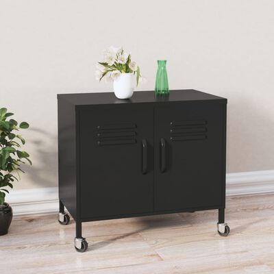 vidaXL Storage Cabinet Black 60x35x56 cm Steel