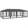 vidaXL Party Tent with 12 Mesh Sidewalls Anthracite 8x4 m HDPE