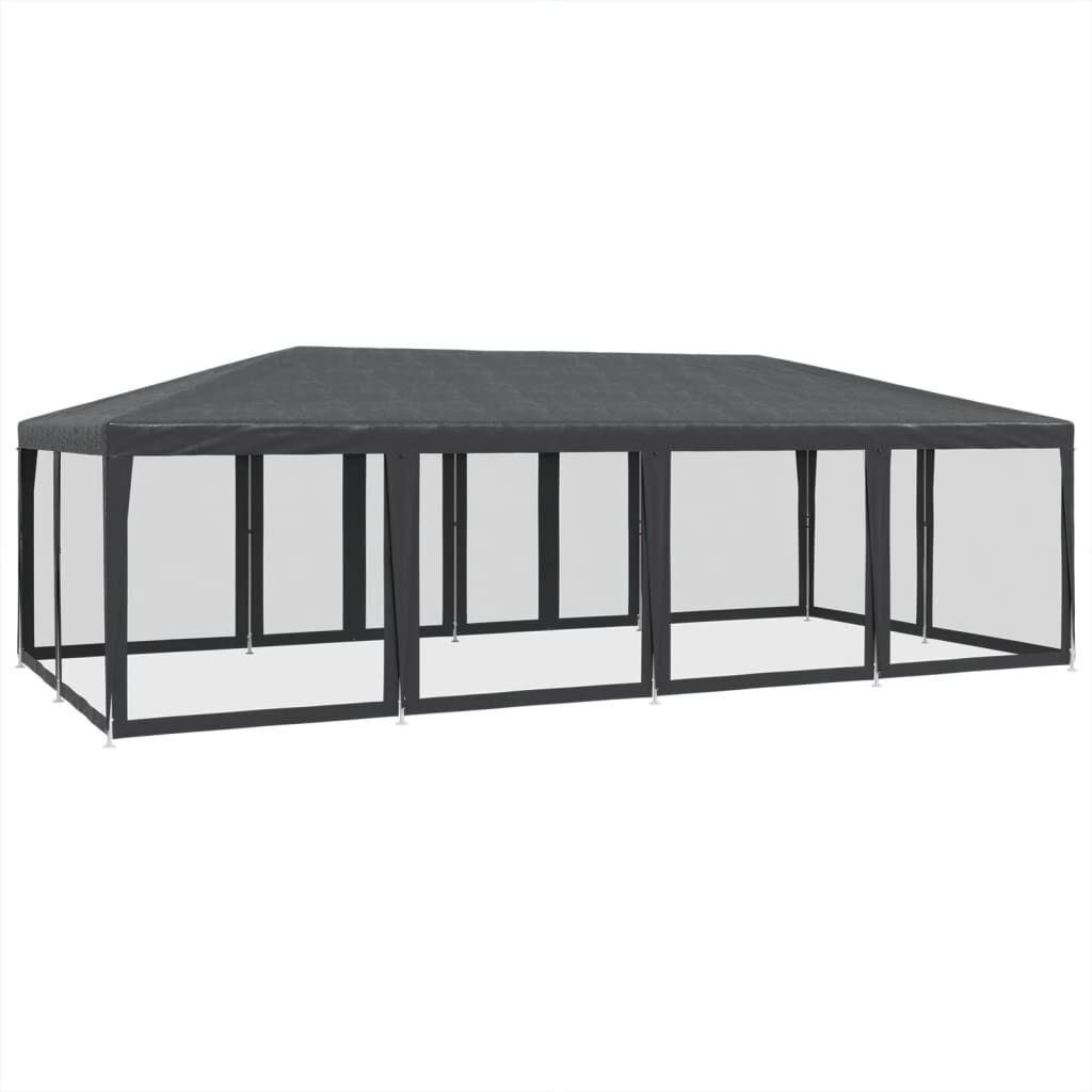 vidaXL Party Tent with 12 Mesh Sidewalls Anthracite 8x4 m HDPE