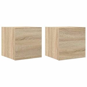 vidaXL 2 Piece Wall-mounted TV Cabinet Set Sonoma Oak 30,5x30x30 cm