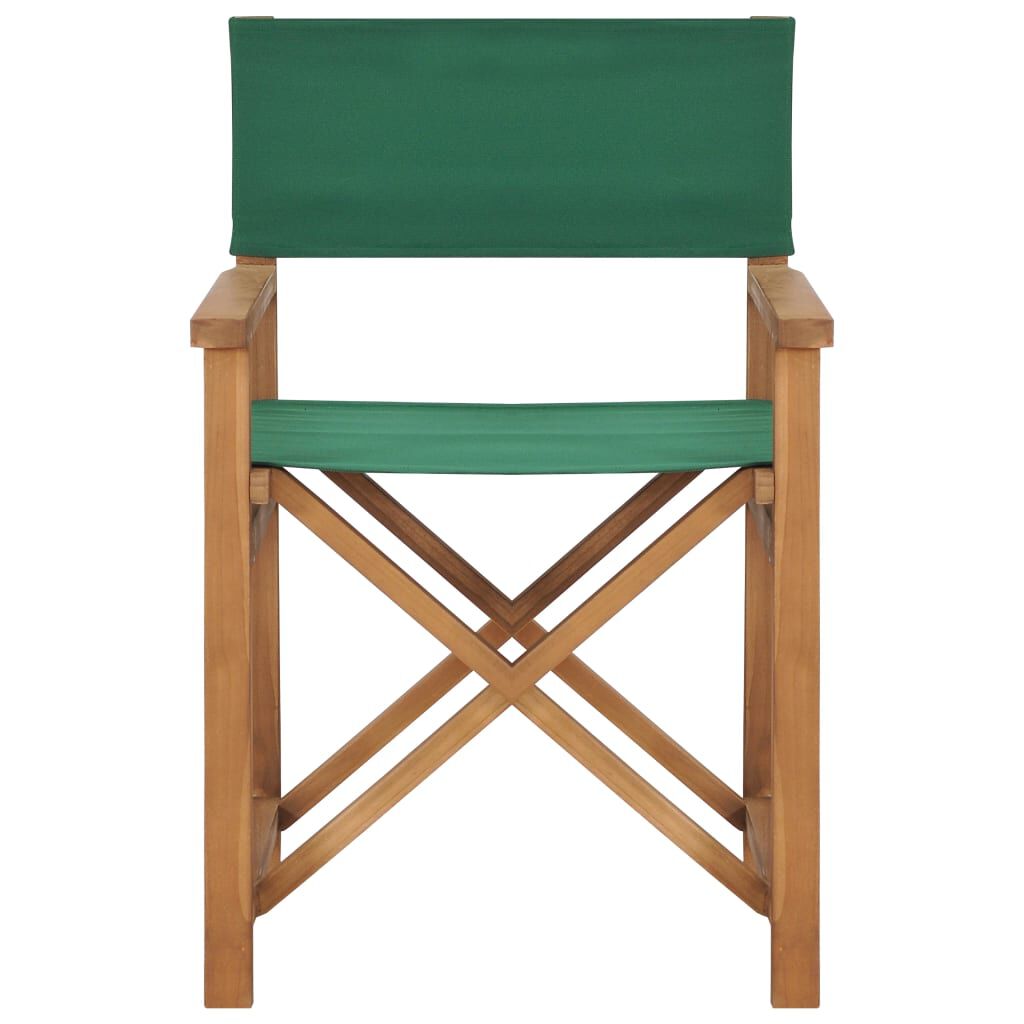 vidaXL Director's Chair Solid Teak Wood Green