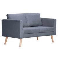 vidaXL Sofa 2-Seater Fabric Dark Grey, dark grey vidaXL Sofa 2-Seater Fabric Dark Grey