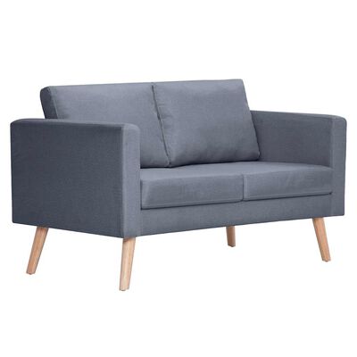 vidaXL Sofa 2-Seater Fabric Dark Grey, dark grey vidaXL Sofa 2-Seater Fabric Dark Grey