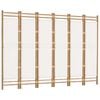 vidaXL Folding 6-Panel Room Divider 240 cm Bamboo and Canvas