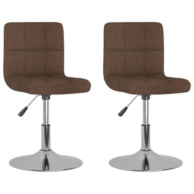 vidaXL Swivel Dining Chairs 2 pcs Brown Fabric, brown vidaXL Swivel Dining Chairs 2 pcs Brown Fabric