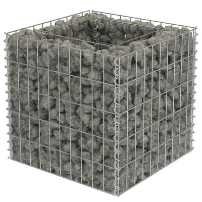 vidaXL Gabion Raised Bed Galvanised Steel 50x50x50 cm