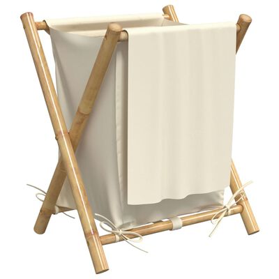 vidaXL Laundry Basket Cream White 45x55x63.5 cm Bamboo,  vidaXL Laundry Basket Cream White 45x55x63.5 cm Bamboo