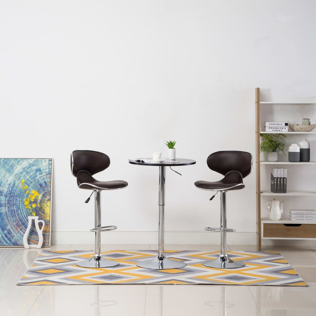 vidaXL Bar Stools 2 pcs Brown Faux Leather