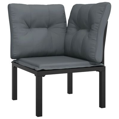 vidaXL 6 Piece Garden Lounge Set Black and Grey Poly Rattan,  vidaXL 6 Piece Garden Lounge Set Black and Grey Poly Rattan
