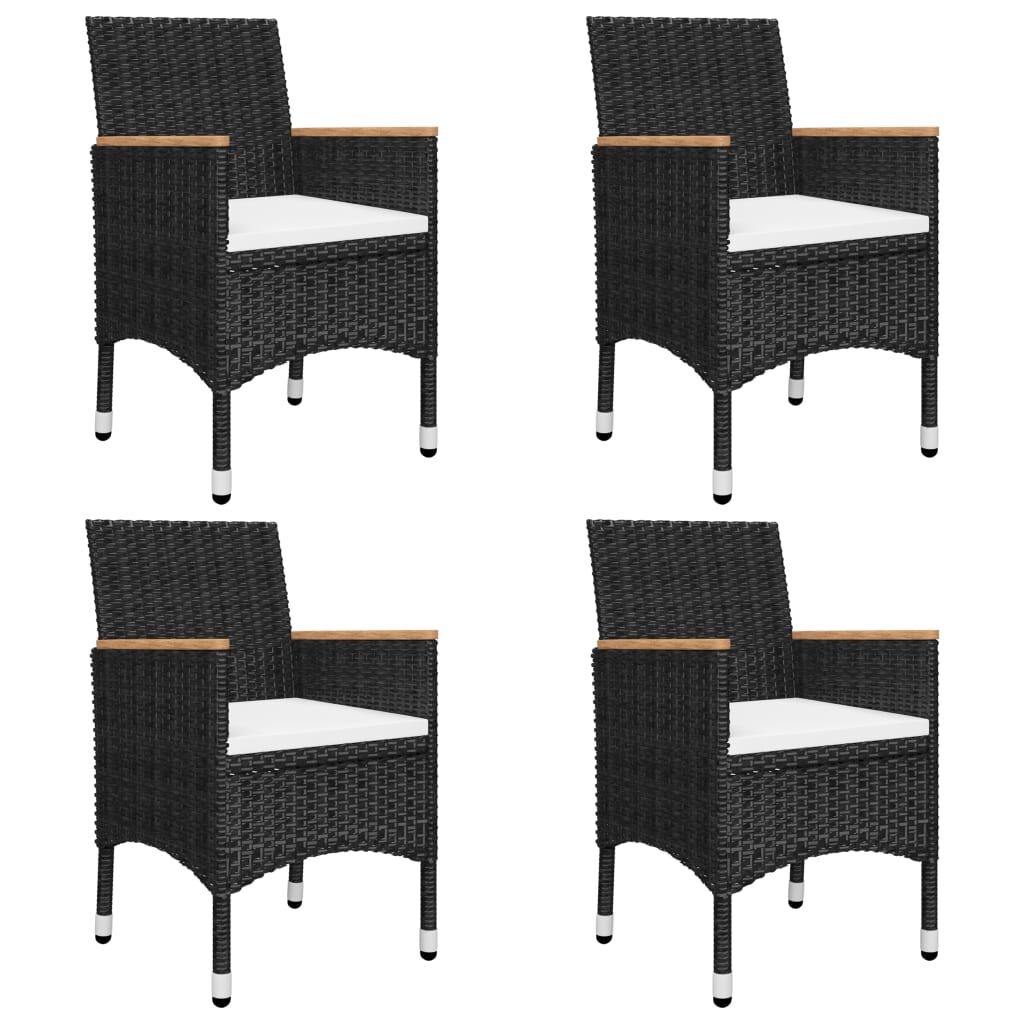 vidaXL 5 Piece Garden Dining Set Black