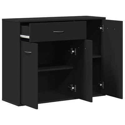 vidaXL Sideboard Black 88x30x70 cm Engineered Wood, black vidaXL Sideboard Black 88x30x70 cm Engineered Wood