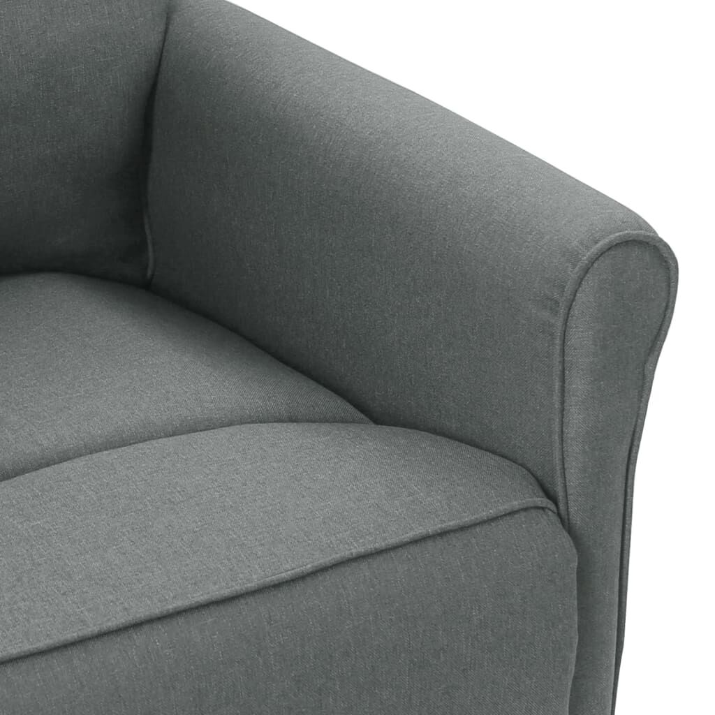 vidaXL Recliner Chair Dark Grey Fabric
