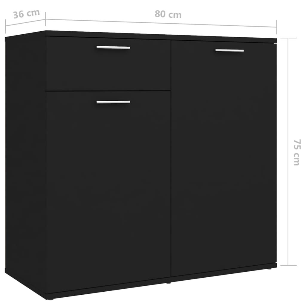 vidaXL Sideboard Black 160x36x75 cm Engineered Wood