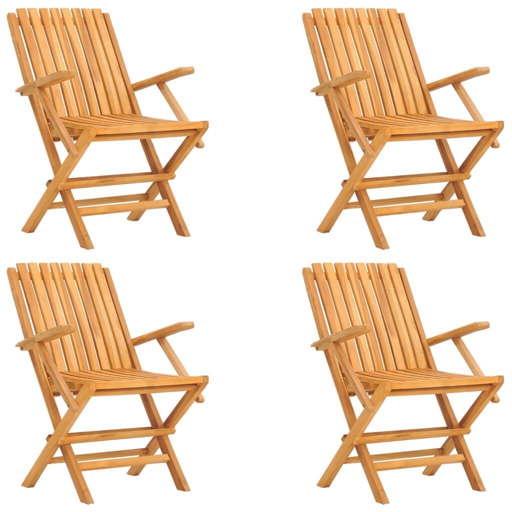 vidaXL Folding Garden Chairs 4 pcs 61x67x90 cm Solid Wood Teak