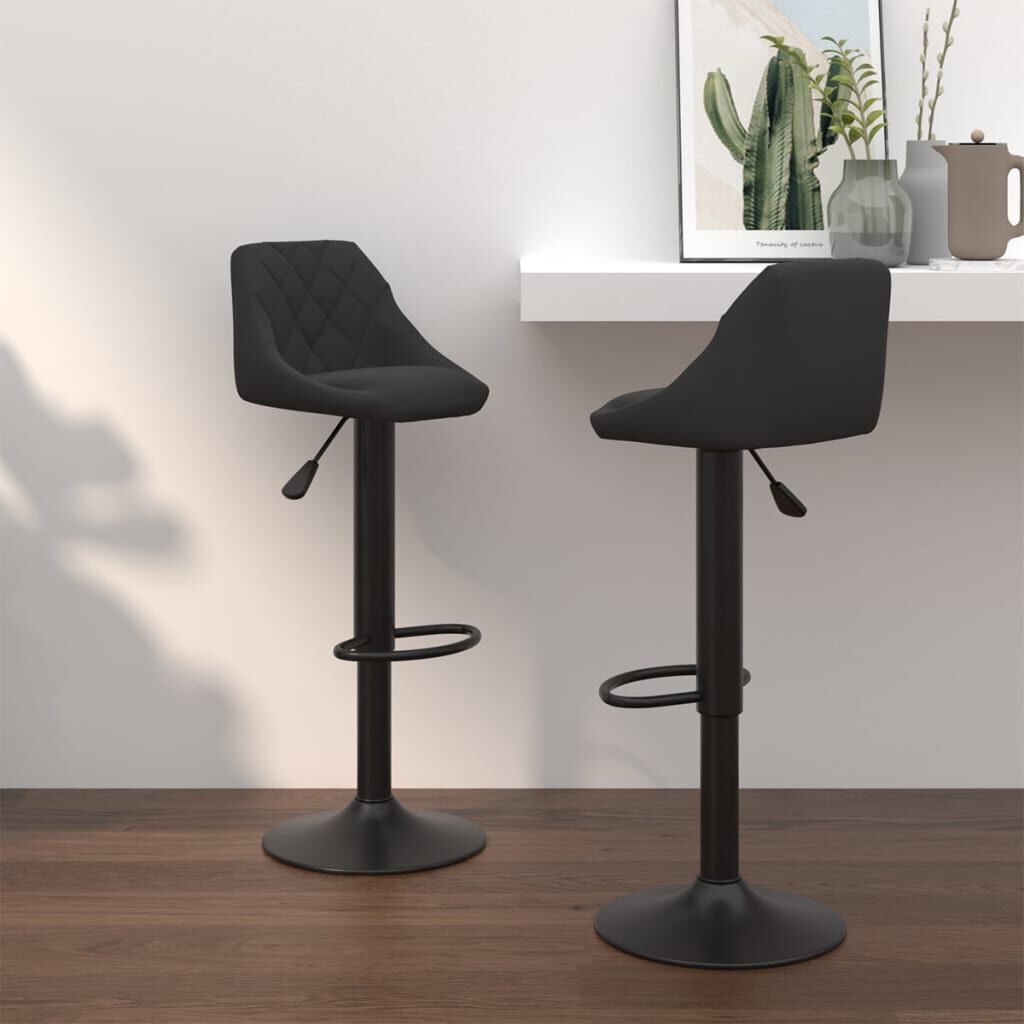 vidaXL Bar Stools 2 pcs Black Velvet