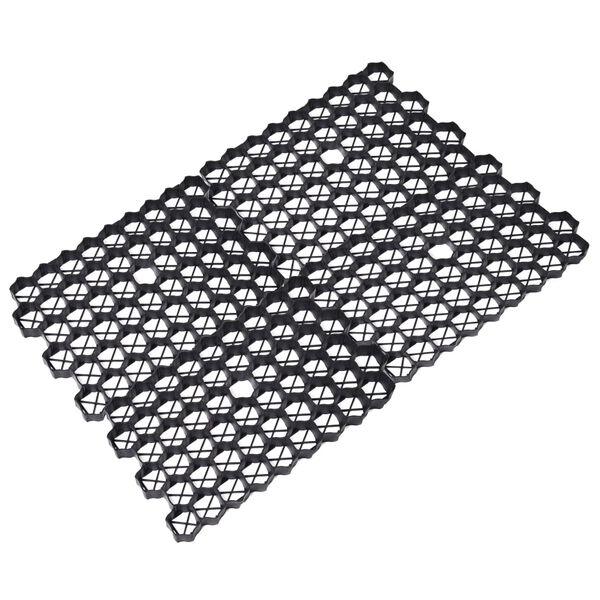 vidaXL Grass Grids 16 pcs Black 60x40x3 cm Plastic