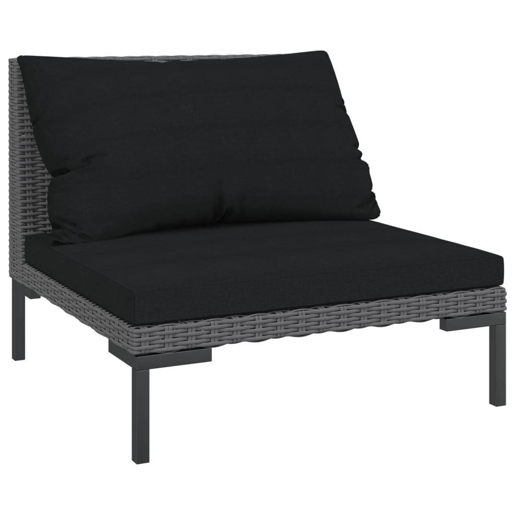 vidaXL Garden Sofas 2pcs with Cushions Half Round Poly Rattan
