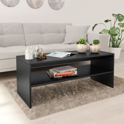 vidaXL Coffee Table Black 100x40x40 cm Engineered Wood, black vidaXL Coffee Table Black 100x40x40 cm Engineered Wood