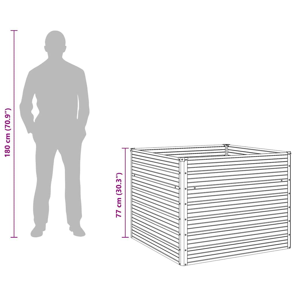 vidaXL Raised Garden Bed 100x100x77 cm Galvanised Steel Green