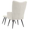 vidaXL Relaxing Chair with a Stool Cream White Velvet