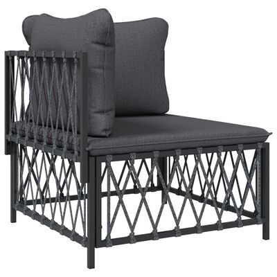 vidaXL 6 Piece Garden Lounge Set with Cushions Anthracite Steel, anthracite vidaXL 6 Piece Garden Lounge Set with Cushions Anthracite Steel