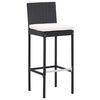 vidaXL 7 Piece Outdoor Bar Set with Cushions Poly Rattan Black