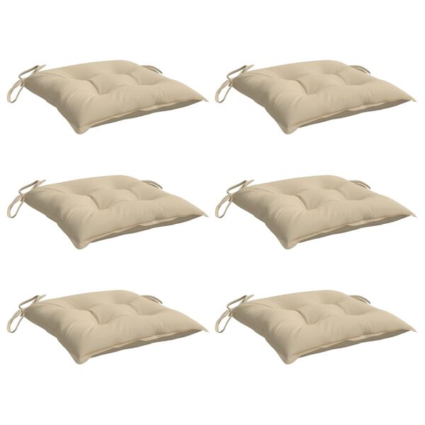 vidaXL Pallet Cushions 6pcs Beige 50x50x7 cm Oxford Fabric