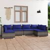 vidaXL 6 Piece Garden Lounge Set with Cushions Poly Rattan Grey