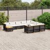 vidaXL 11 Piece Garden Sofa Set with Cushions Black Poly Rattan