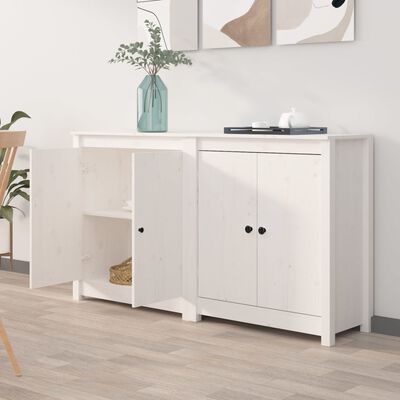 vidaXL Sideboards 2 pcs White 70x35x80 cm Solid Wood Pine, white vidaXL Sideboards 2 pcs White 70x35x80 cm Solid Wood Pine