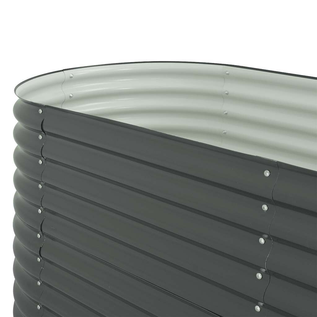 vidaXL Garden Raised Bed 320x80x81 cm Galvanised Steel Grey