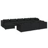 vidaXL 10 Piece Garden Lounge Set with Cushions Black Poly Rattan