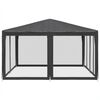 vidaXL Party Tent with 8 Mesh Sidewalls Anthracite 4x4 m HDPE