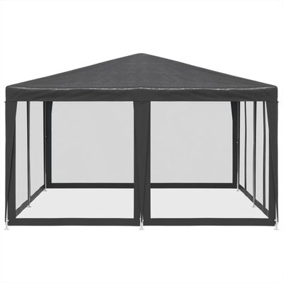 vidaXL Party Tent with 8 Mesh Sidewalls Anthracite 4x4 m HDPE