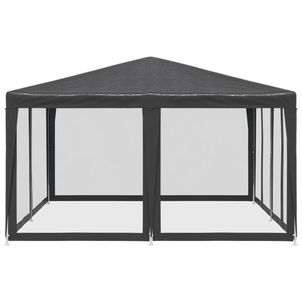 vidaXL Party Tent with 8 Mesh Sidewalls Anthracite 4x4 m HDPE