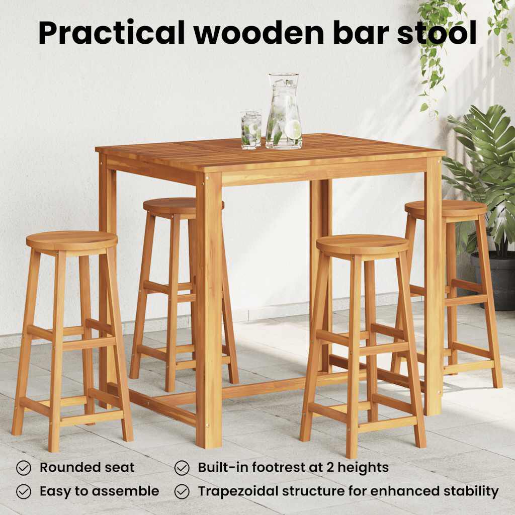 vidaXL Bar Stools 4 pcs Solid Acacia Wood