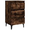 vidaXL Bed Cabinet with Metal Legs Smoked Oak 40x35x69 cm