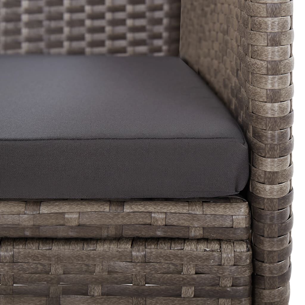 vidaXL Outdoor Chairs 2 pcs with Cushions Poly Rattan Grey